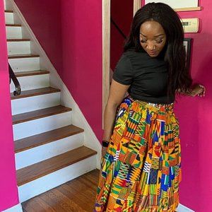Colorful Ethnic Print Skirt